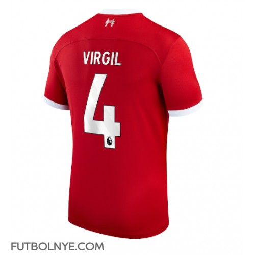 Camiseta Liverpool Virgil van Dijk #4 Primera Equipación 2023-24 manga corta